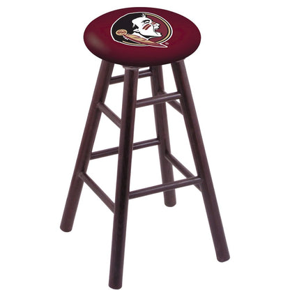 Oak Counter Stool in Dark Cherry Finish with Florida State (Head) Seat