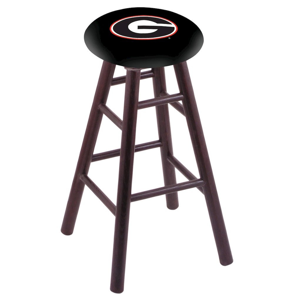 Oak Counter Stool in Dark Cherry Finish with Georgia "G" Seat