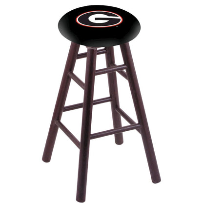 Oak Counter Stool in Dark Cherry Finish with Georgia "G" Seat