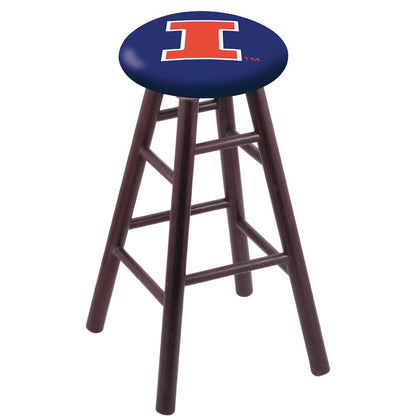 Oak Counter Stool in Dark Cherry Finish with Illinois Seat