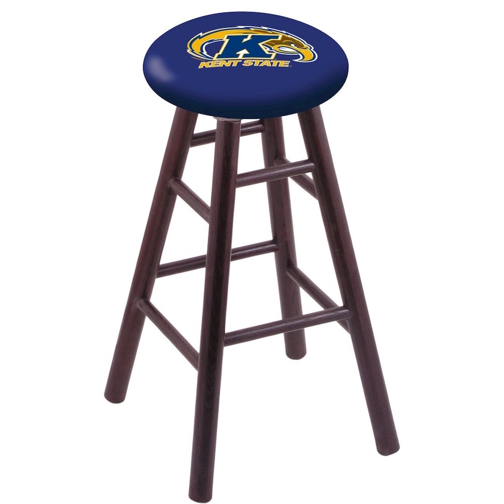 Oak Counter Stool in Dark Cherry Finish with Kent State Seat