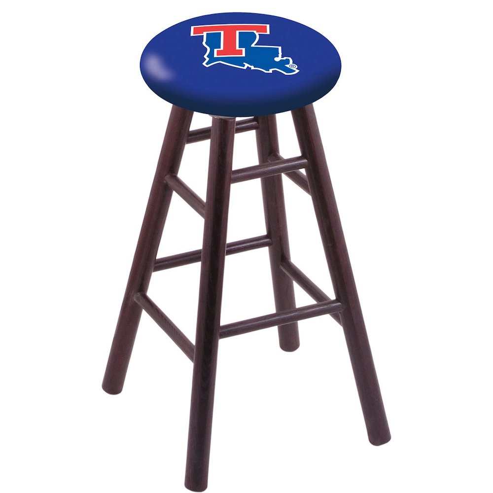 Oak Counter Stool in Dark Cherry Finish with Louisiana Tech Seat