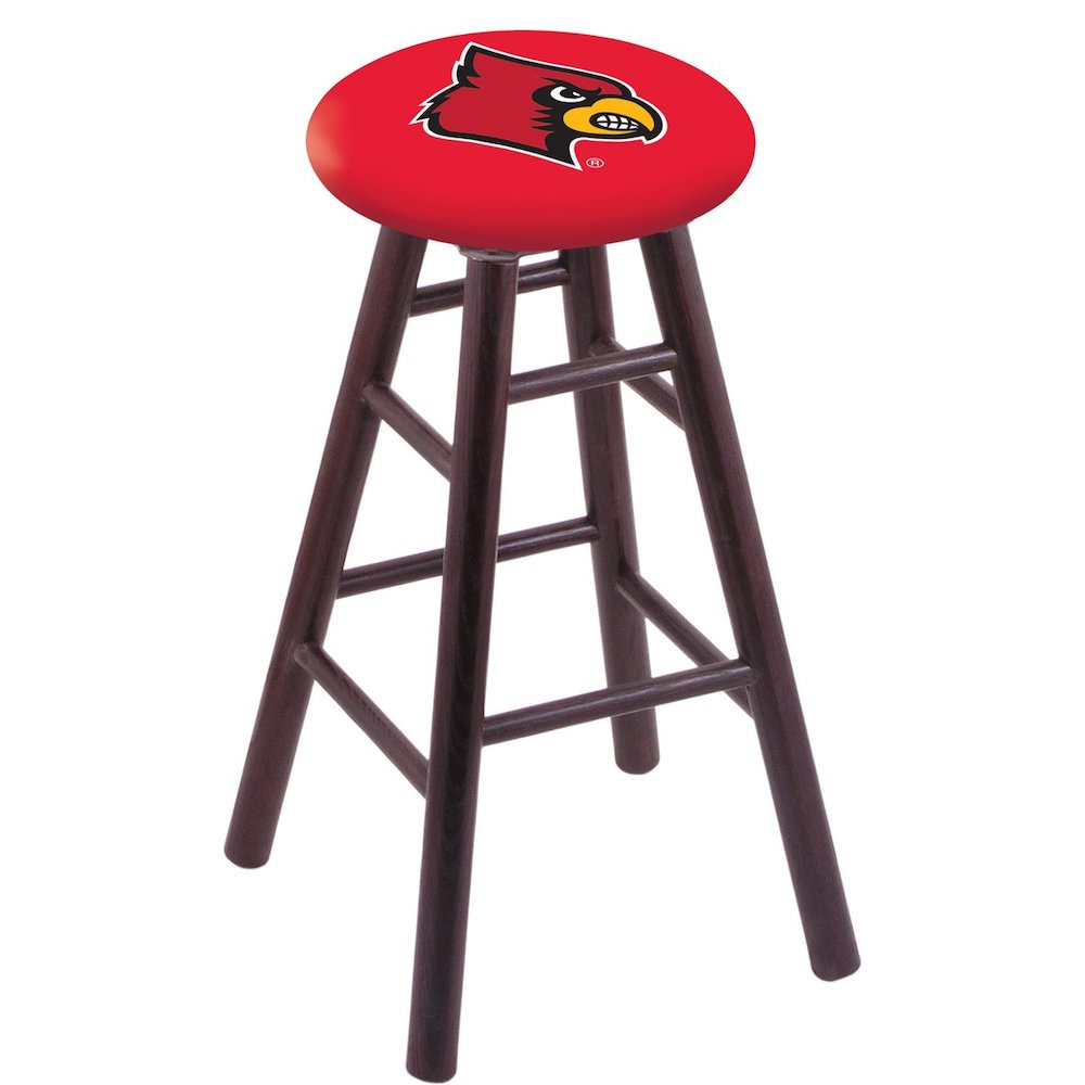 Oak Counter Stool in Dark Cherry Finish with Louisville Seat