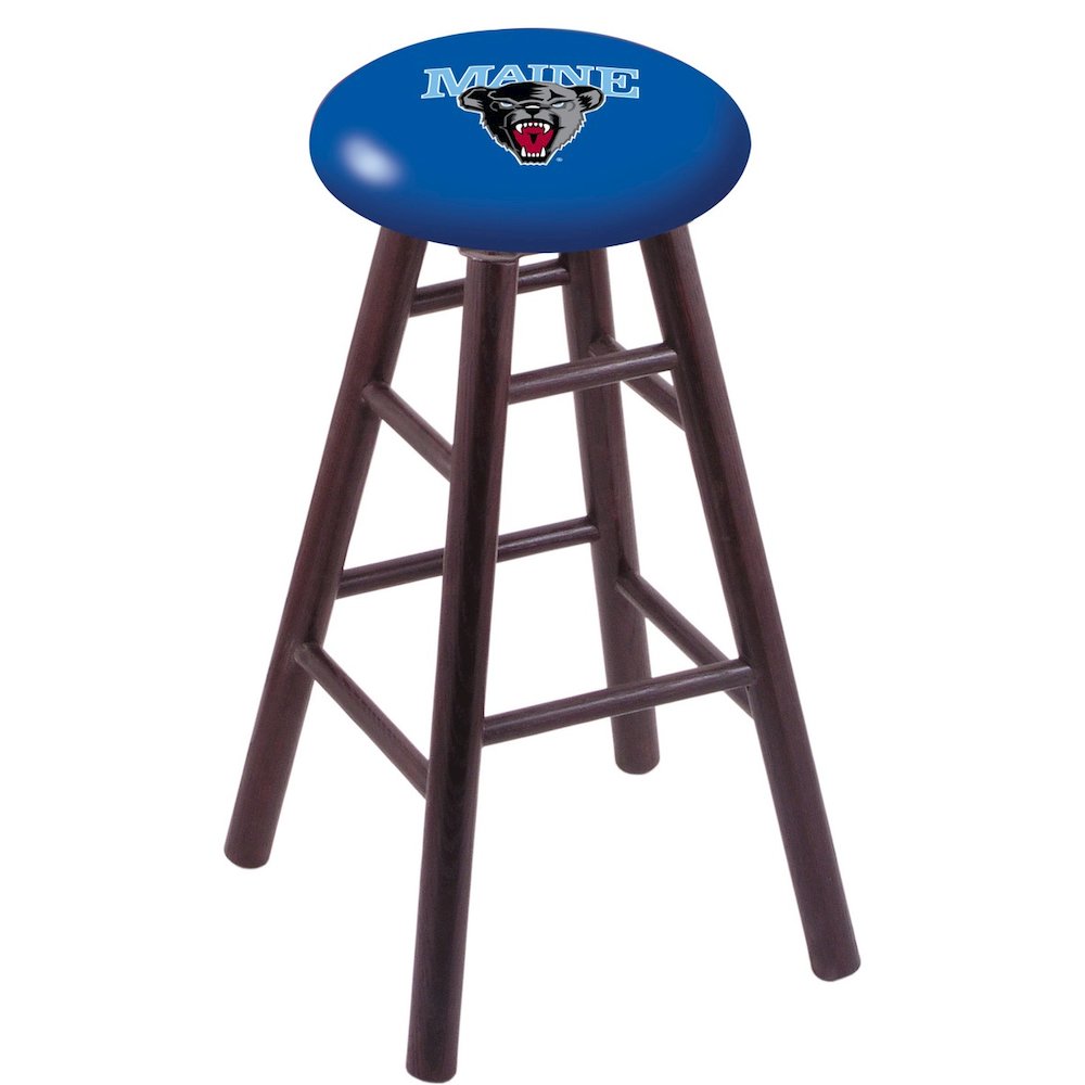 Oak Counter Stool in Dark Cherry Finish with Maine Seat