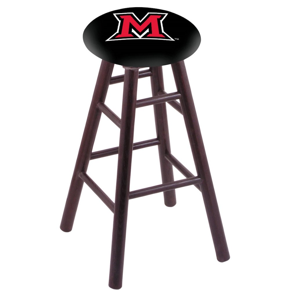 Oak Counter Stool in Dark Cherry Finish with Miami (OH) Seat
