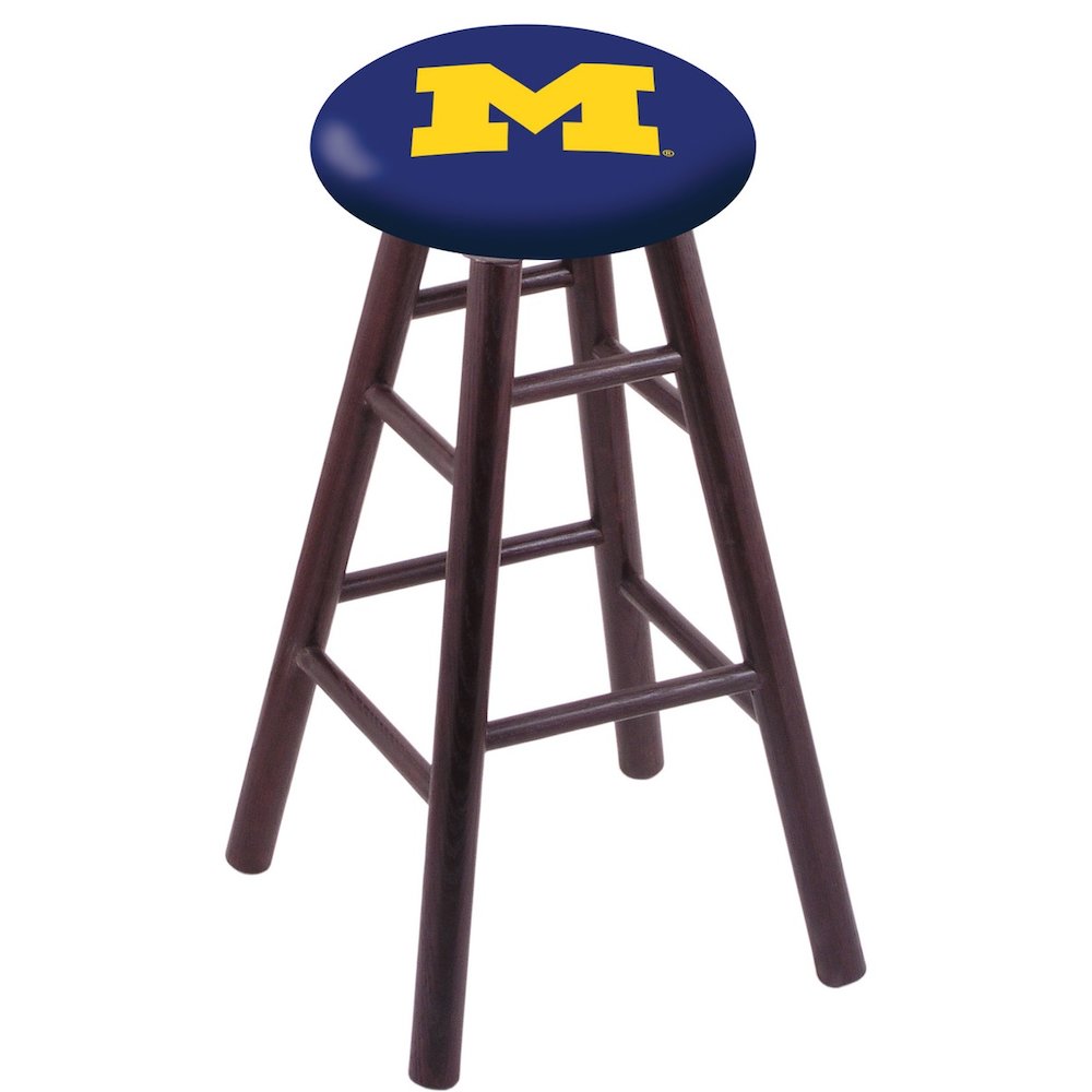 Oak Counter Stool in Dark Cherry Finish with Michigan Seat
