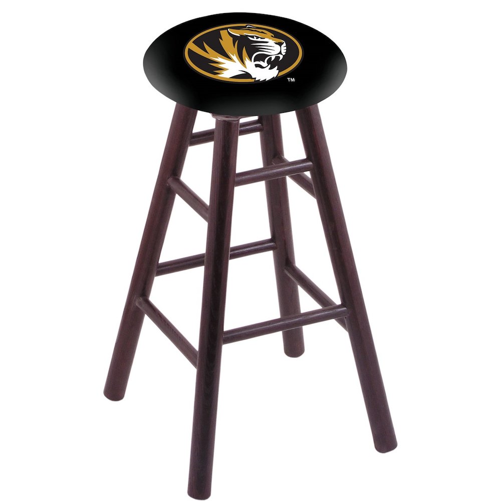 Oak Counter Stool in Dark Cherry Finish with Missouri Seat