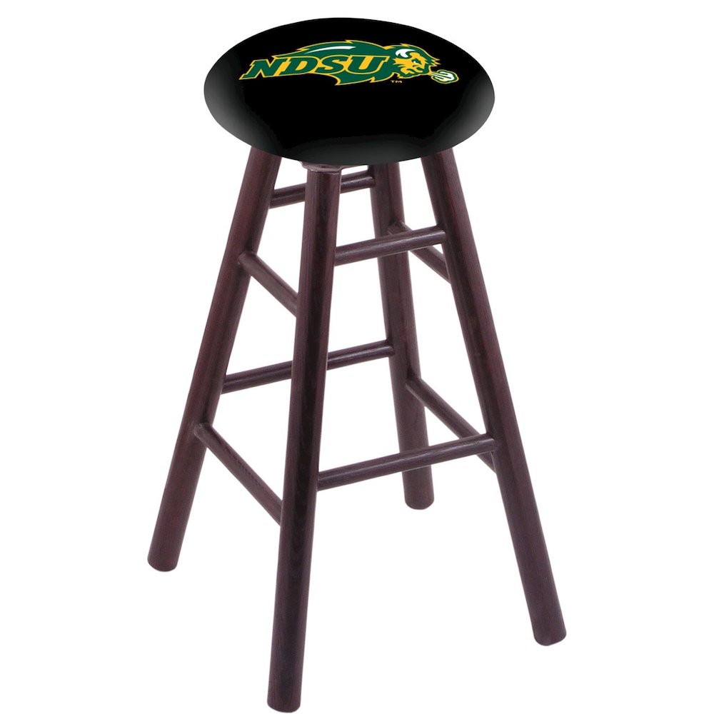 Oak Counter Stool in Dark Cherry Finish with North Dakota State Seat