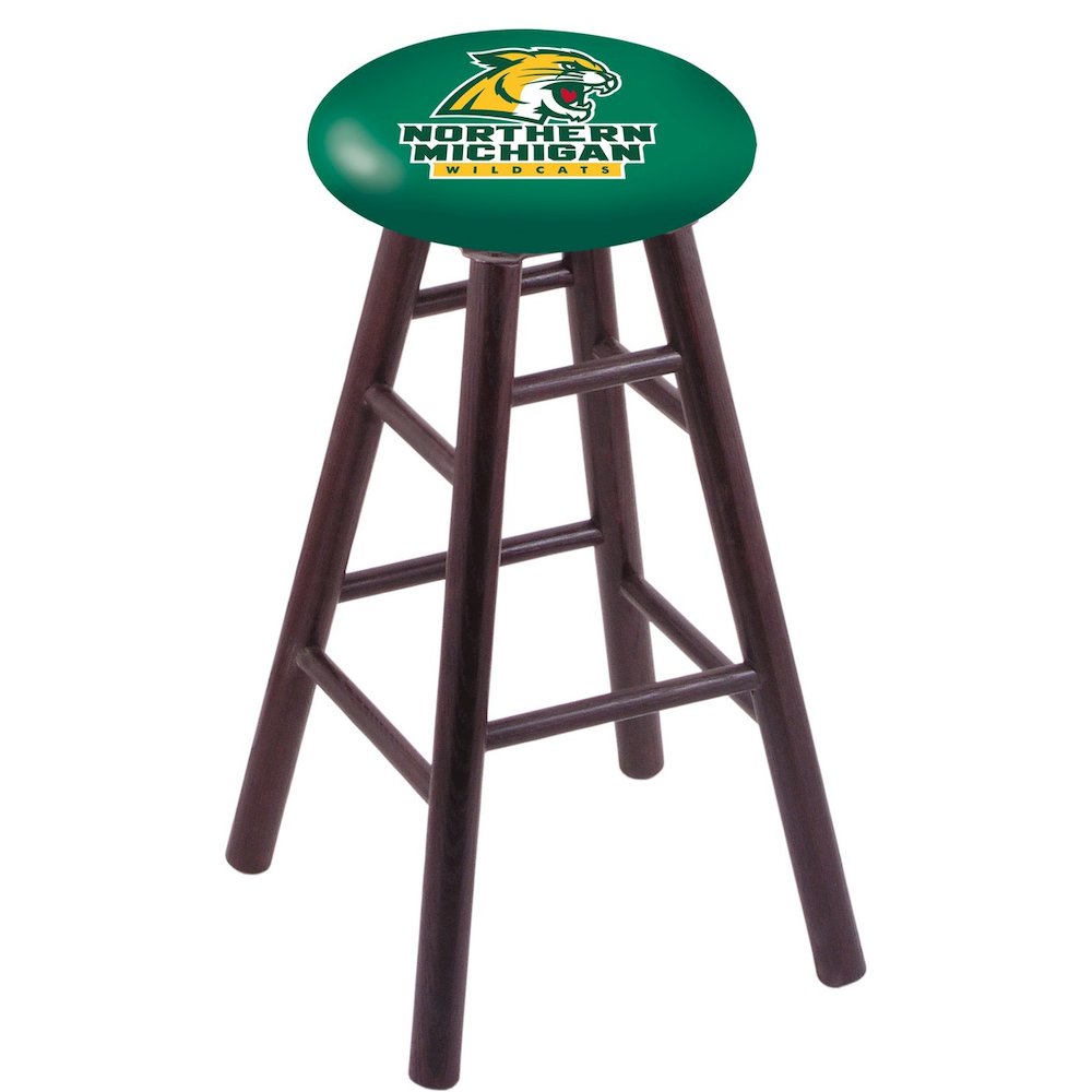 Oak Counter Stool in Dark Cherry Finish with Northern Michigan Seat