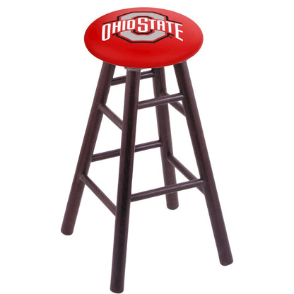 Oak Counter Stool in Dark Cherry Finish with Ohio State Seat