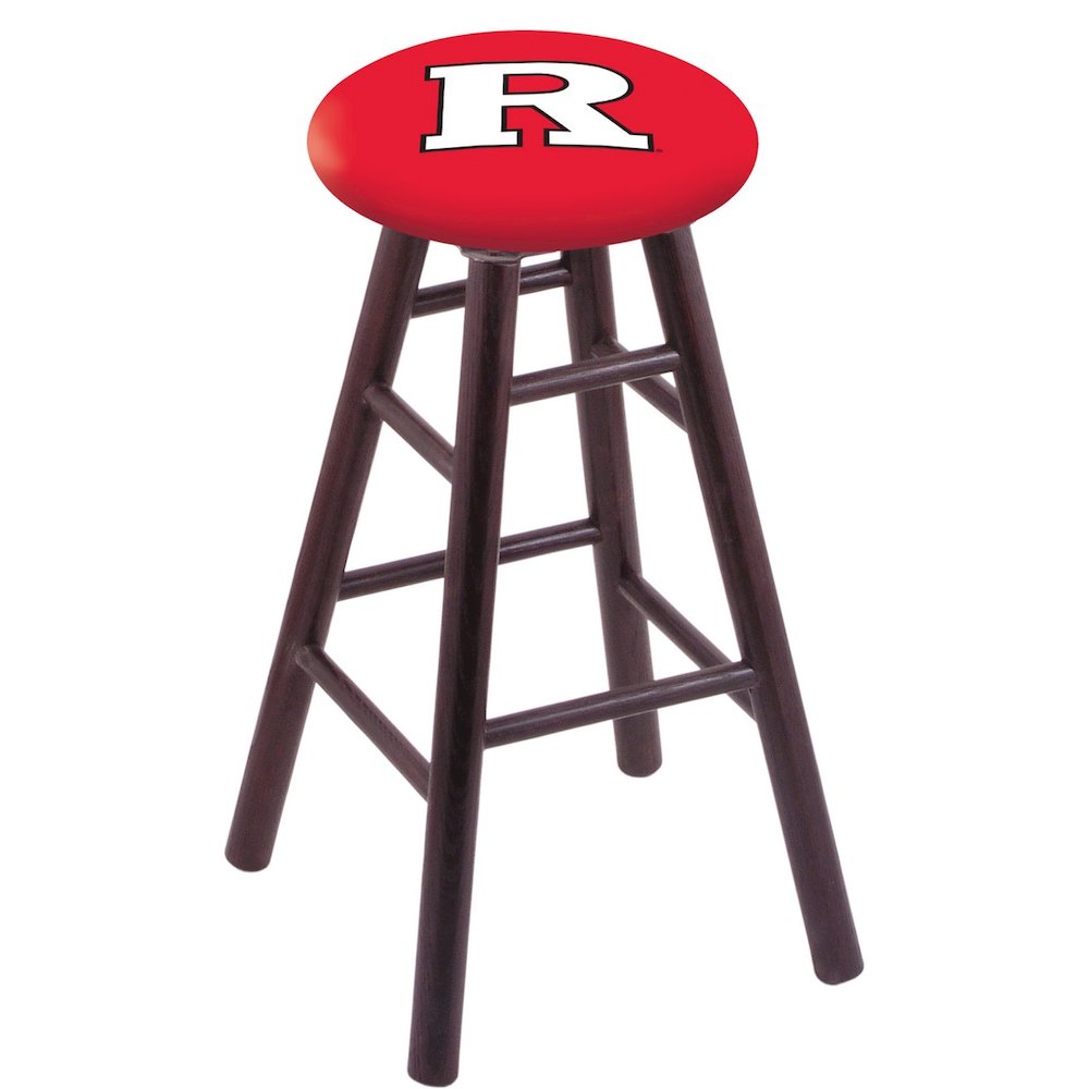 Oak Counter Stool in Dark Cherry Finish with Rutgers Seat