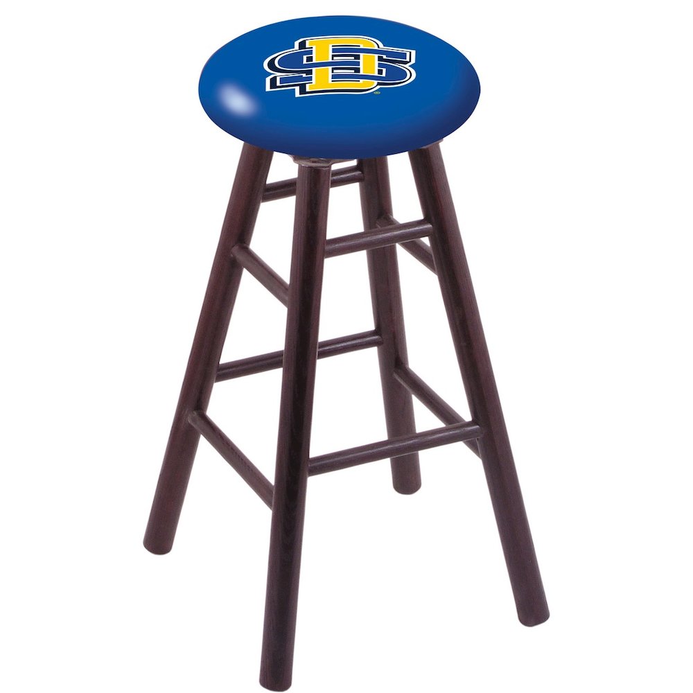 Oak Counter Stool in Dark Cherry Finish with South Dakota State Seat