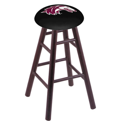Oak Counter Stool in Dark Cherry Finish with Southern Illinois Seat
