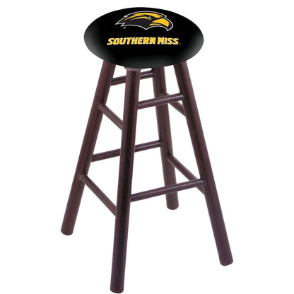 Oak Counter Stool in Dark Cherry Finish with Southern Miss Seat