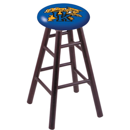 Oak Counter Stool in Dark Cherry Finish with Kentucky "Wildcat" Seat