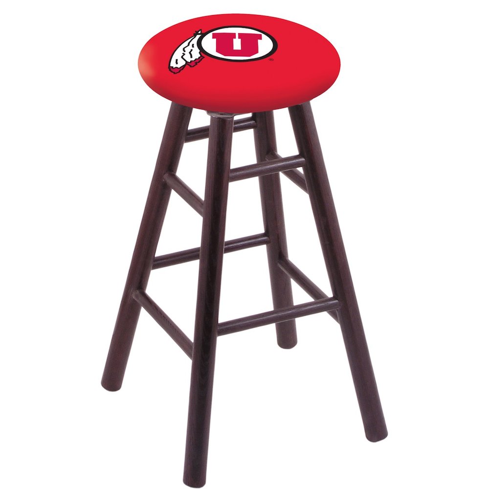 Oak Counter Stool in Dark Cherry Finish with Utah Seat