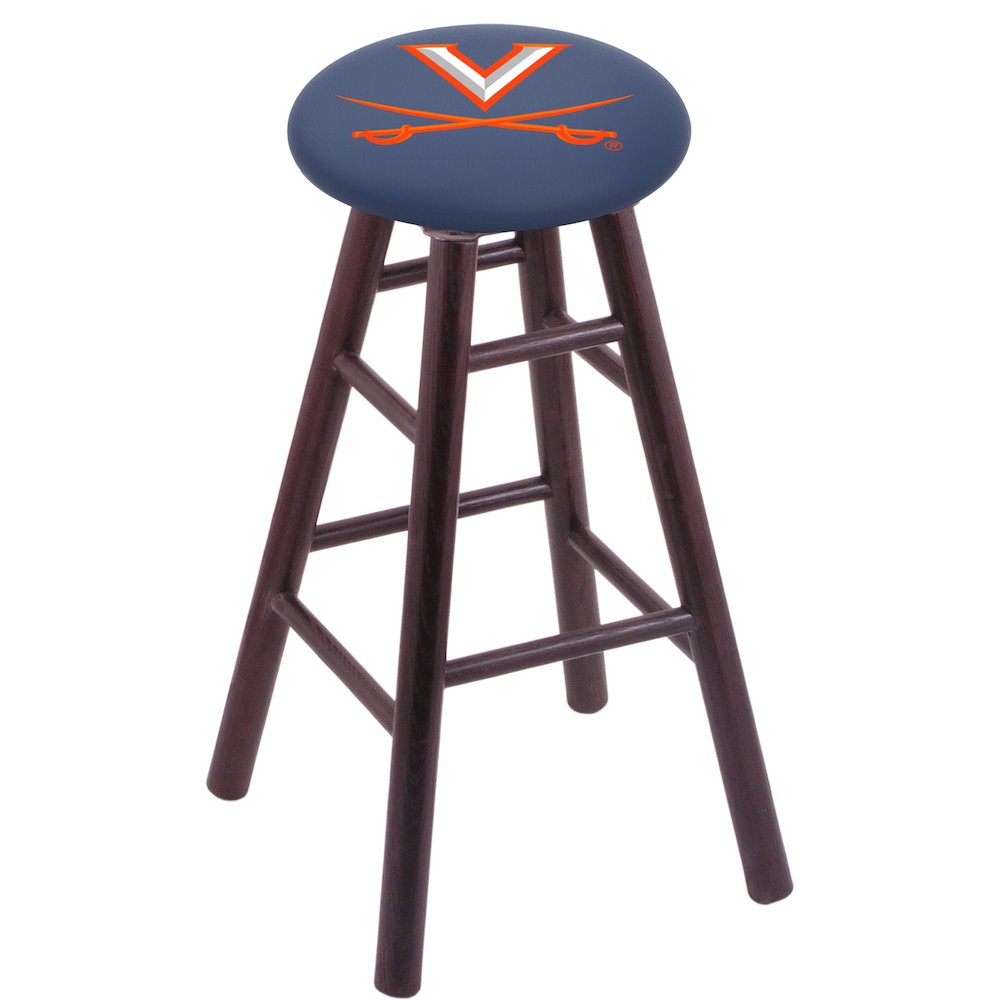 Oak Counter Stool in Dark Cherry Finish with Virginia Seat