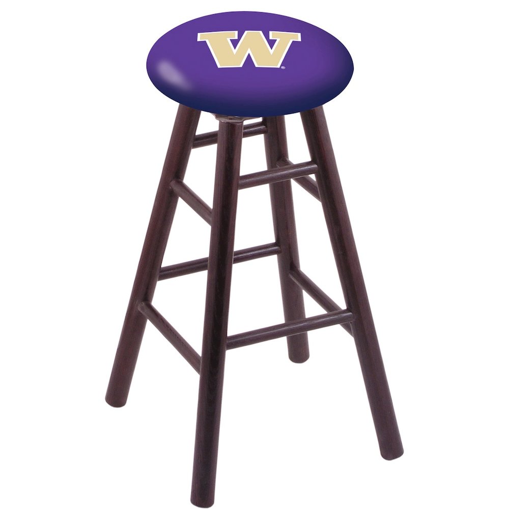Oak Counter Stool in Dark Cherry Finish with Washington Seat