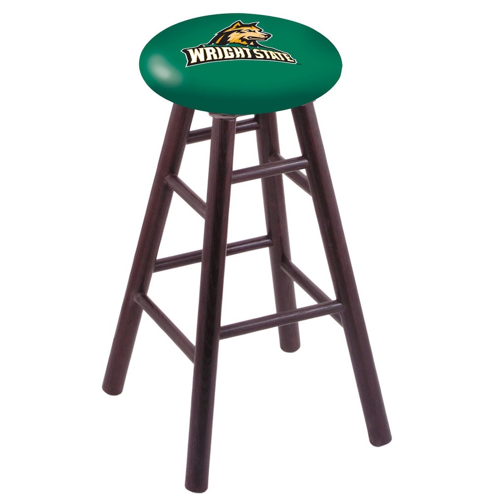 Oak Counter Stool in Dark Cherry Finish with Wright State Seat