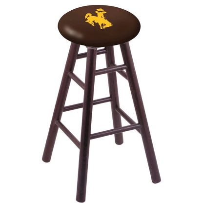 Oak Counter Stool in Dark Cherry Finish with Wyoming Seat