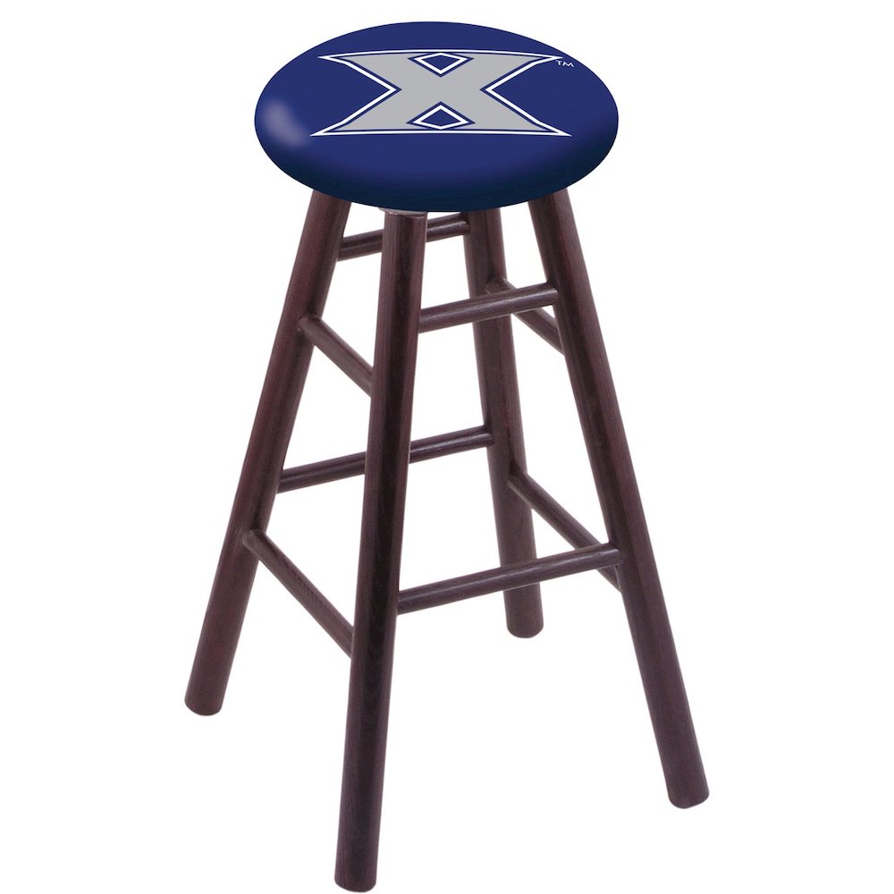Oak Counter Stool in Dark Cherry Finish with Xavier Seat
