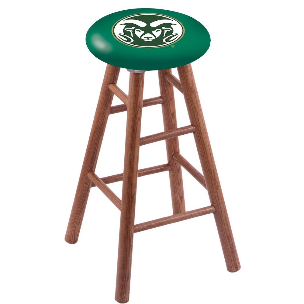 Oak Counter Stool in Medium Finish with Colorado State Seat
