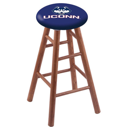 Oak Bar Stool in Medium Finish with Connecticut Seat
