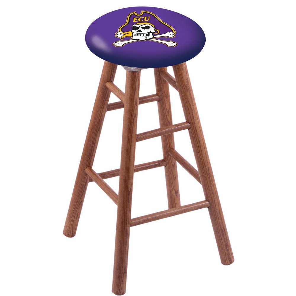 Oak Counter Stool in Medium Finish with East Carolina Seat