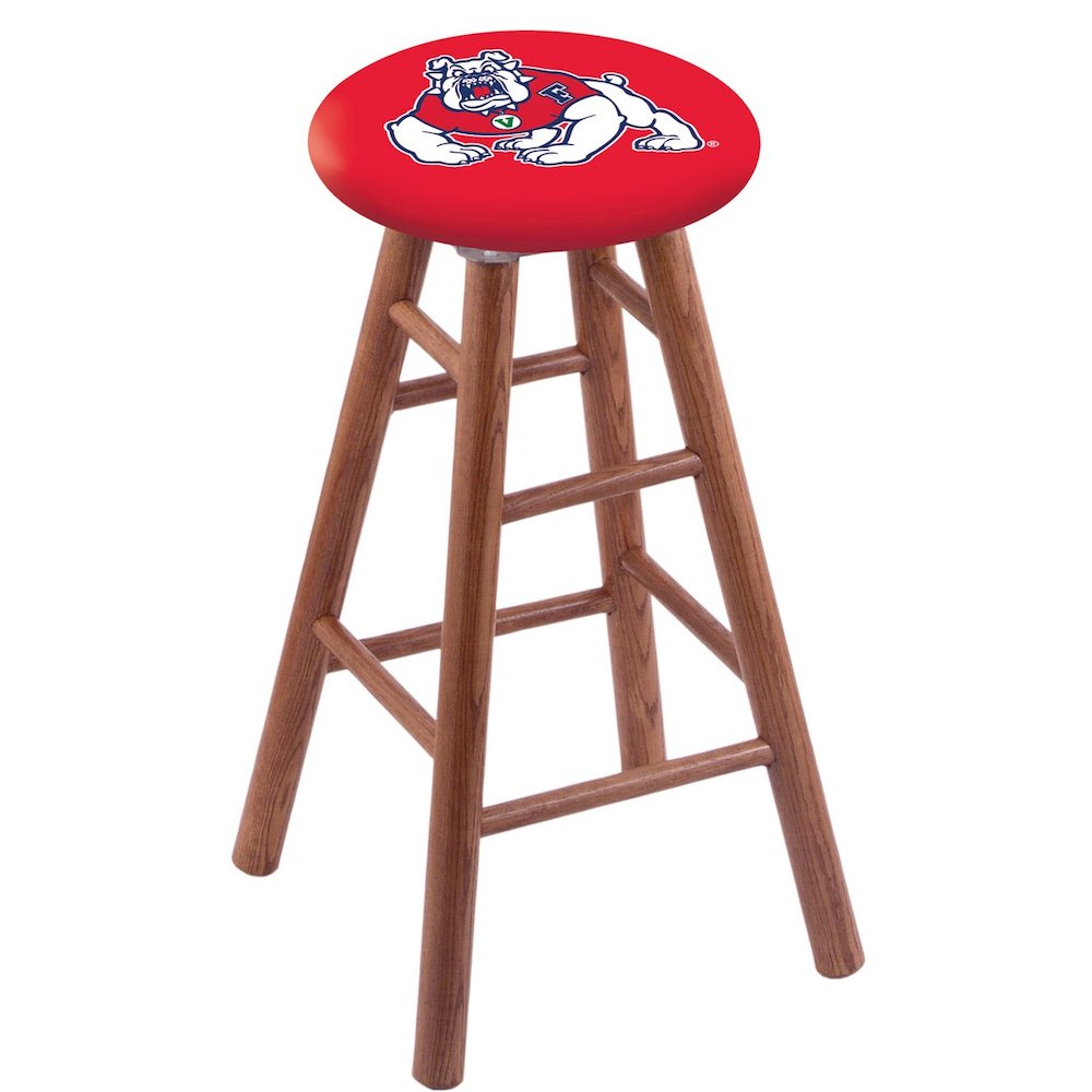 Oak Counter Stool in Medium Finish with Fresno State Seat