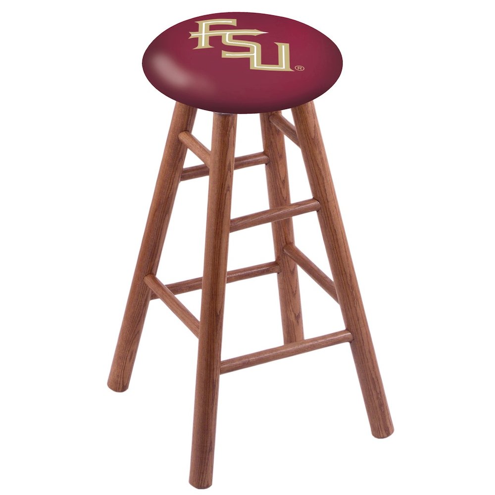 Oak Counter Stool in Medium Finish with Florida State (Script) Seat