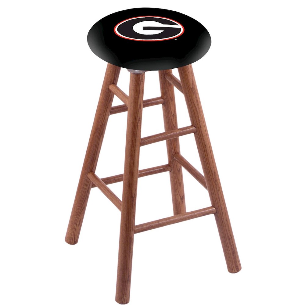 Oak Counter Stool in Medium Finish with Georgia "G" Seat
