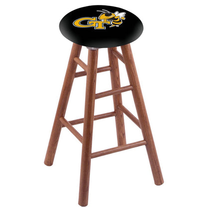 Oak Counter Stool in Medium Finish with Georgia Tech Seat