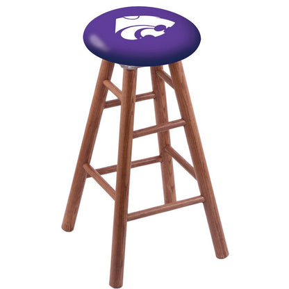Oak Counter Stool in Medium Finish with Kansas State Seat