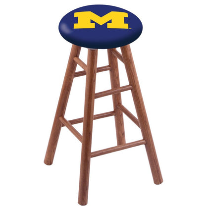 Oak Bar Stool in Medium Finish with Michigan Seat