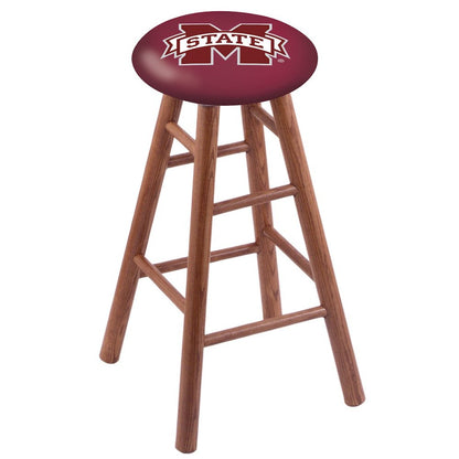 Oak Counter Stool in Medium Finish with Mississippi State Seat