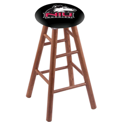 Oak Counter Stool in Medium Finish with Northern Illinois Seat