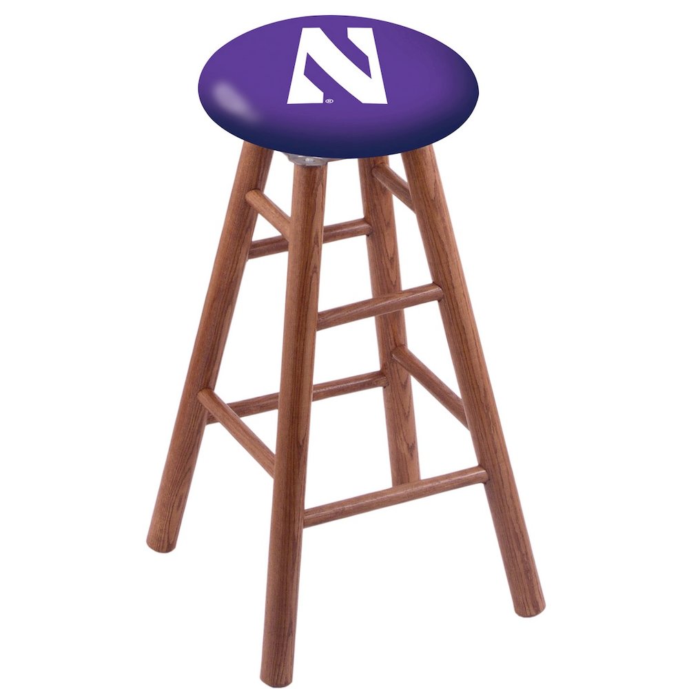 Oak Counter Stool in Medium Finish with Northwestern Seat