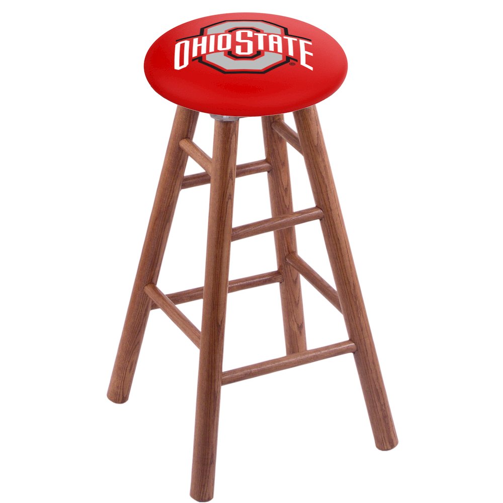 Oak Counter Stool in Medium Finish with Ohio State Seat