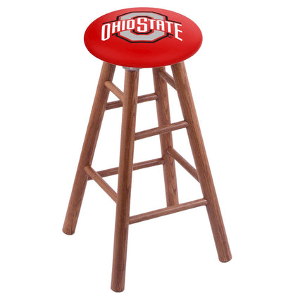 Oak Counter Stool in Medium Finish with Ohio State Seat