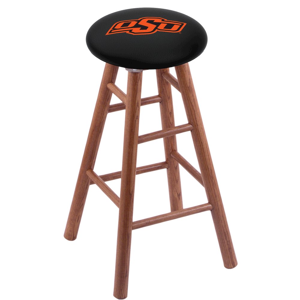 Oak Counter Stool in Medium Finish with Oklahoma State Seat