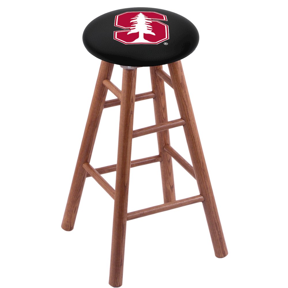 Oak Counter Stool in Medium Finish with Stanford Seat
