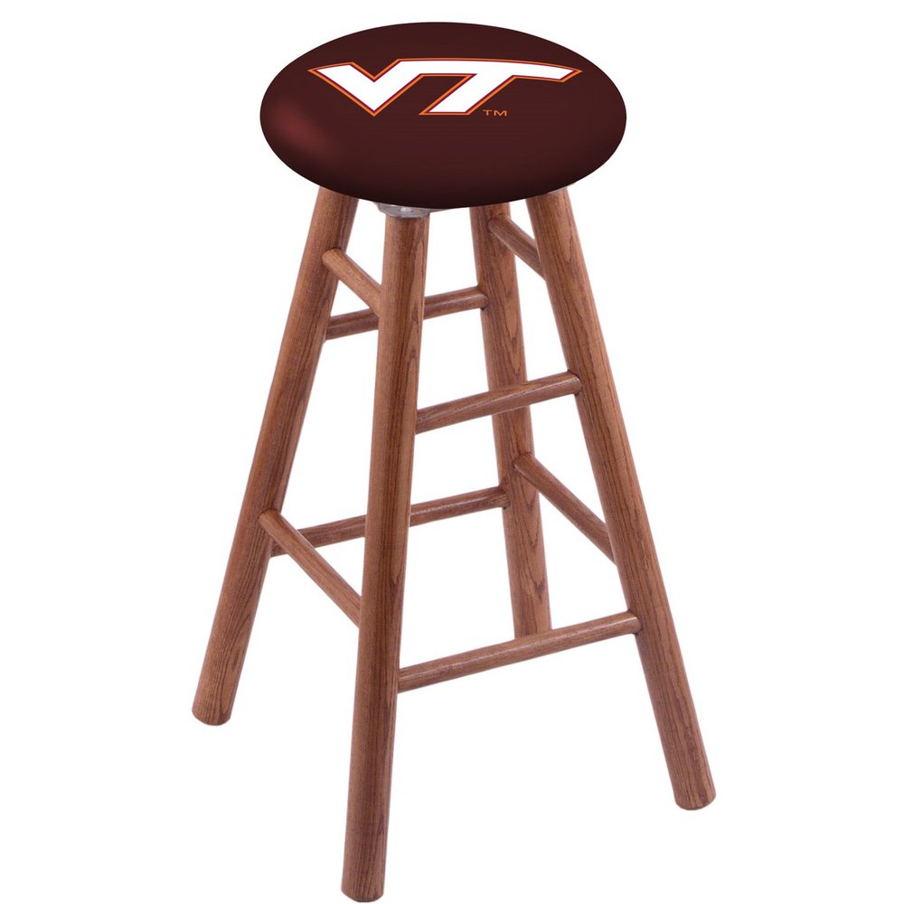 Oak Counter Stool in Medium Finish with Virginia Tech Seat