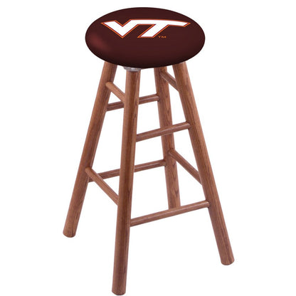 Oak Counter Stool in Medium Finish with Virginia Tech Seat