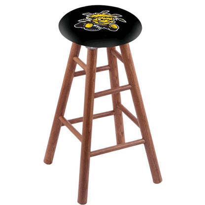 Oak Counter Stool in Medium Finish with Wichita State Seat