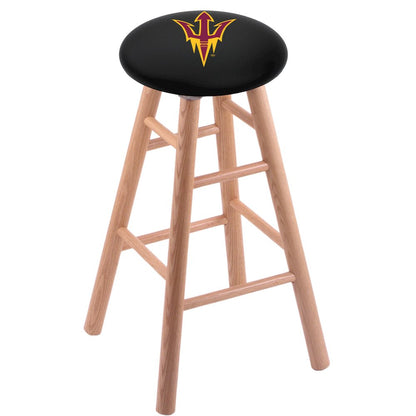 Oak Counter Stool in Natural Finish with Arizona State (Pitchfork) Seat