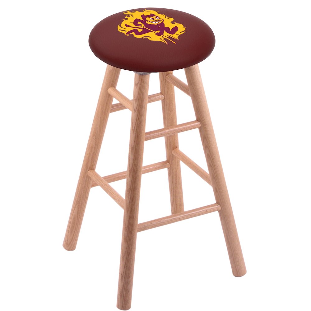 Oak Counter Stool in Natural Finish with Arizona State (Sparky) Seat