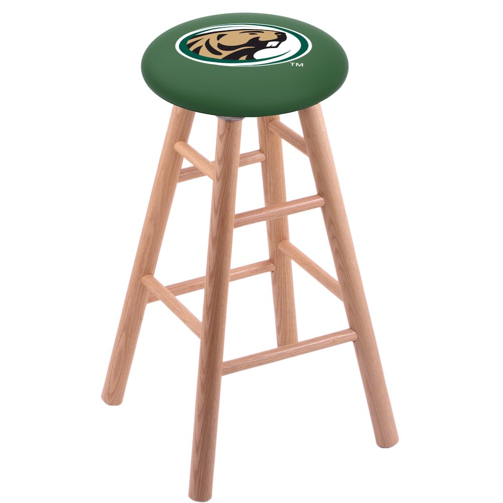 Oak Counter Stool in Natural Finish with Bemidji State Seat