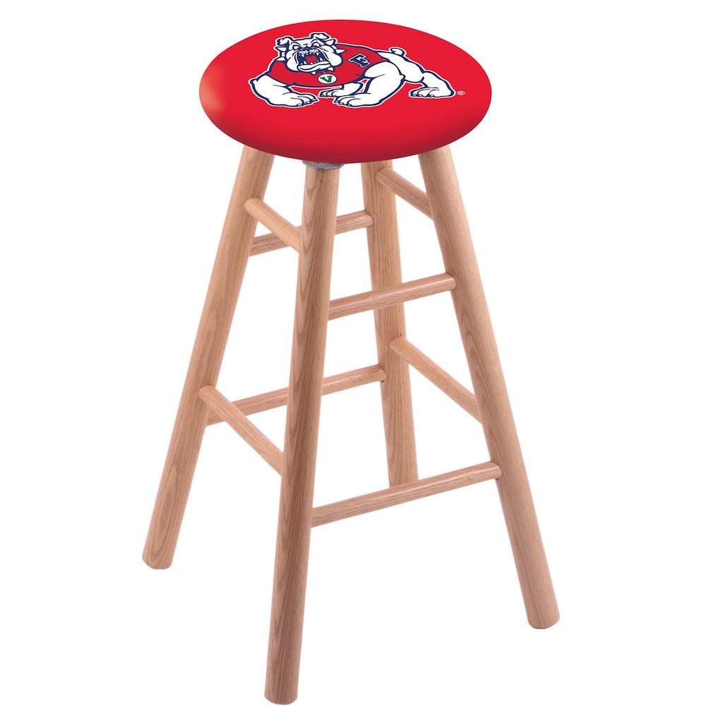 Oak Counter Stool in Natural Finish with Fresno State Seat