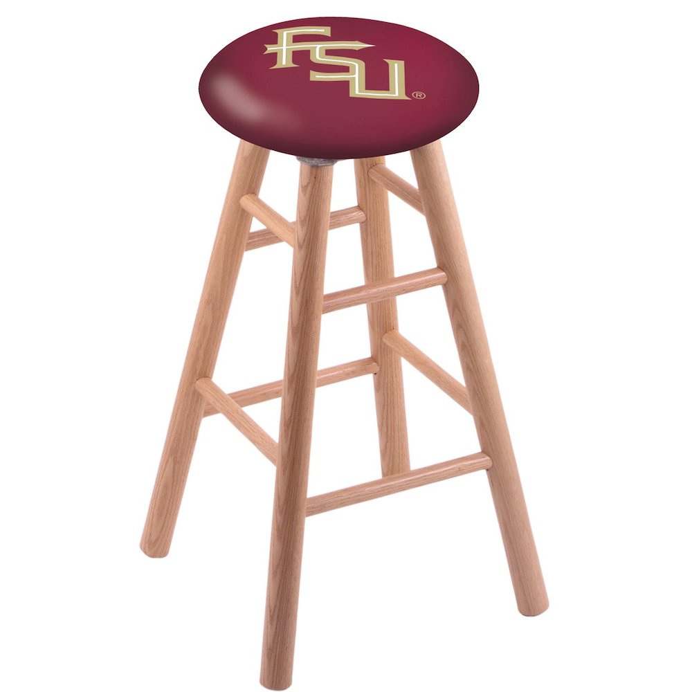Oak Counter Stool in Natural Finish with Florida State (Script) Seat
