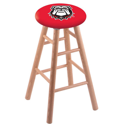 Oak Counter Stool in Natural Finish with Georgia "Bulldog" Seat
